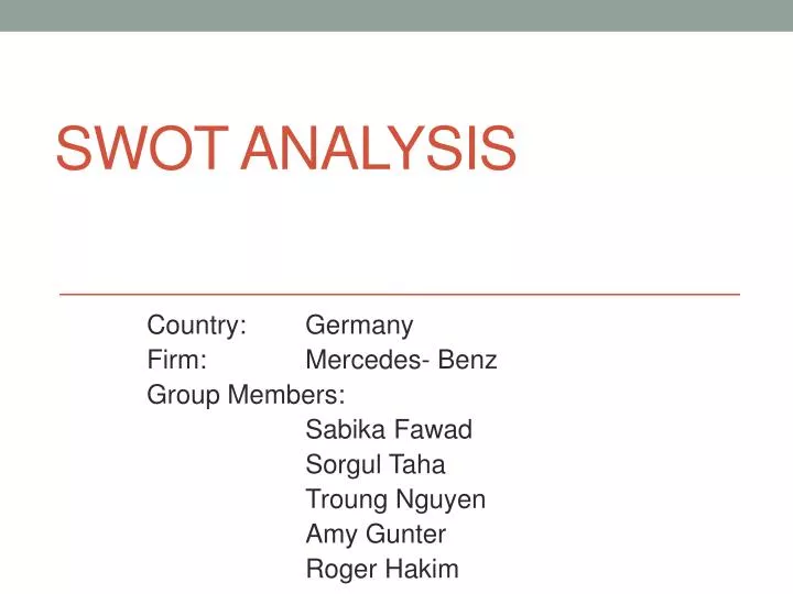 Swot analysis of mercedes benz company #5