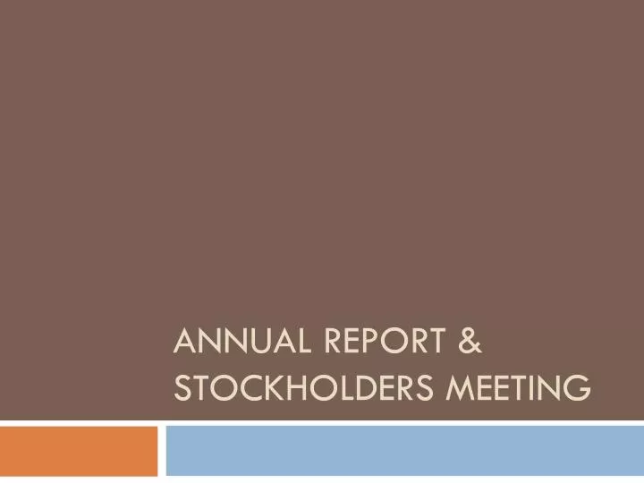 annual meeting of stockholders Letter from the chairman & chief executive officer dear fellow shareholder: i am pleased to invite you to attend our 2016 annual meeting of shareholders. annual meeting of stockholders Letter from the chairman & chief executive officer dear fellow shareholder: i am pleased to invite you to attend our 2016 annual meeting of shareholders.