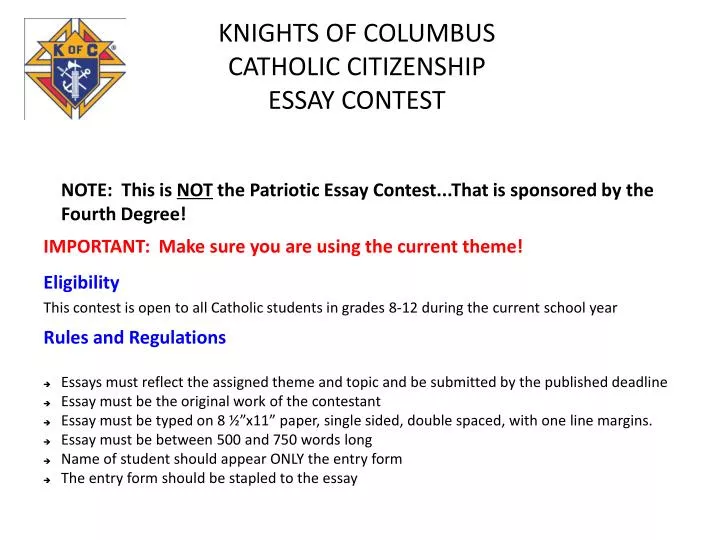 Knights of columbus patriotic essay contest