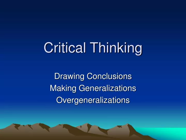 Critical Thinking Ppt Presentation
