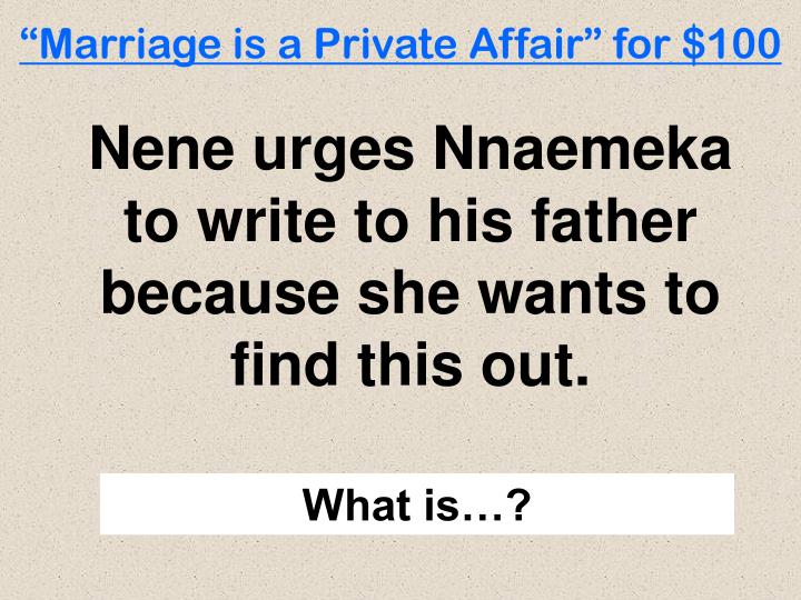 Essay of marriage is private affair
