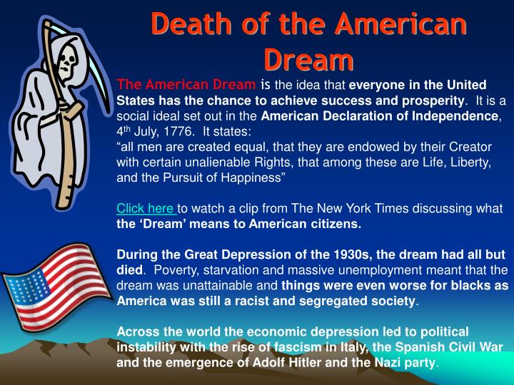 death of the american dream