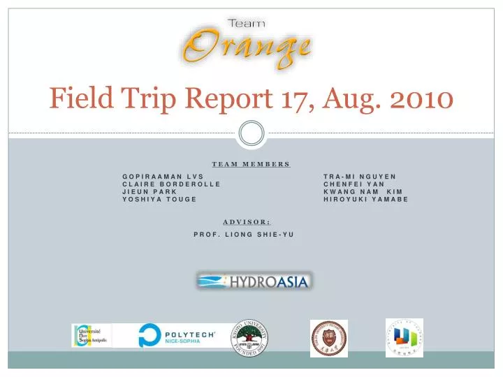 field trip report field trip report