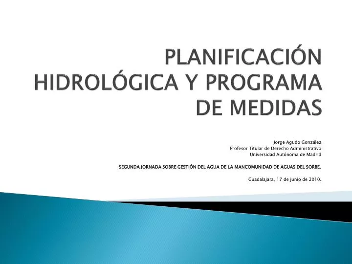 PPT PLANIFICACIÓN HIDROLÓGICA Y PROGRAMA DE MEDIDAS PowerPoint Presentation ID