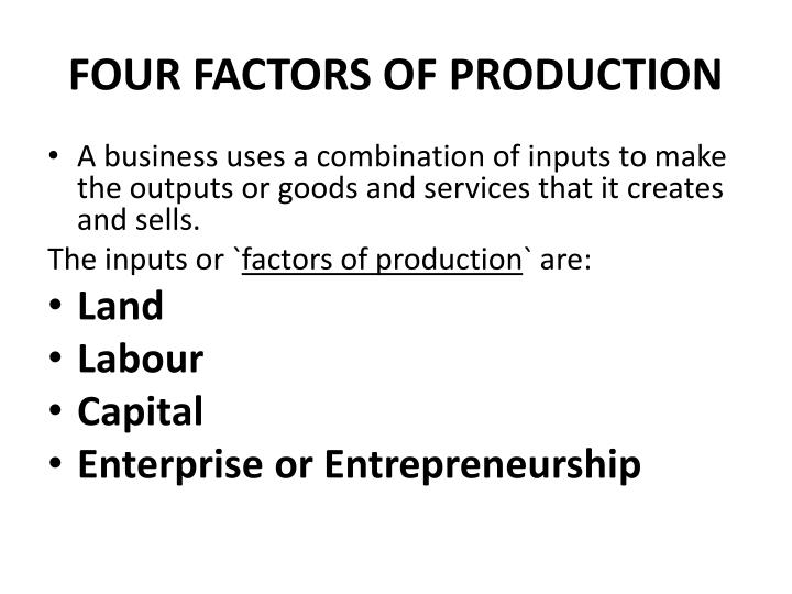 four factors of production
