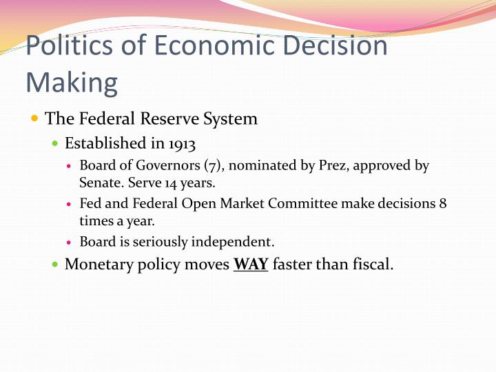 government makes economic decisions