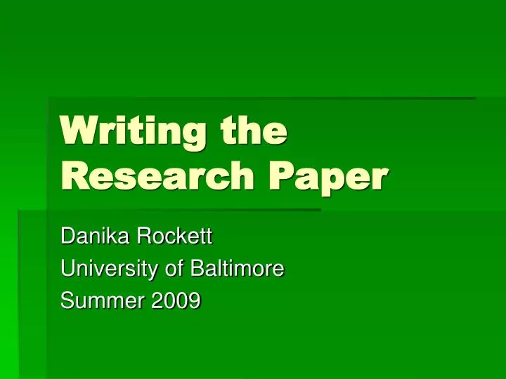 Powerpoint Presentation Research Paper