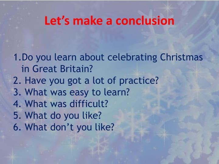 Make A Conclusion