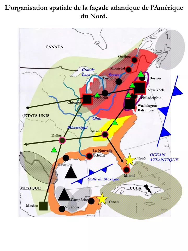 Ppt Lorganisation Spatiale De La Fa Ade Atlantique De Lam Rique Du