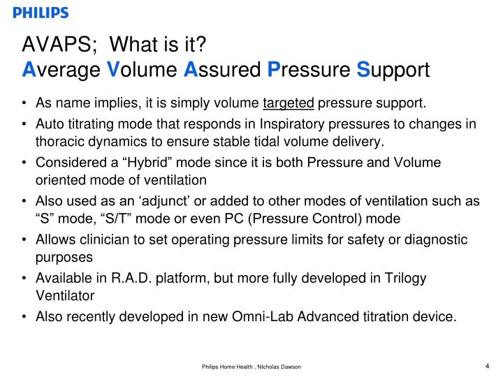 PPT AVAPS & AVAPSAE Autotitration Modes of Noninvasive Ventilation