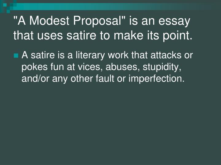 A Modest Proposal Critical Essays