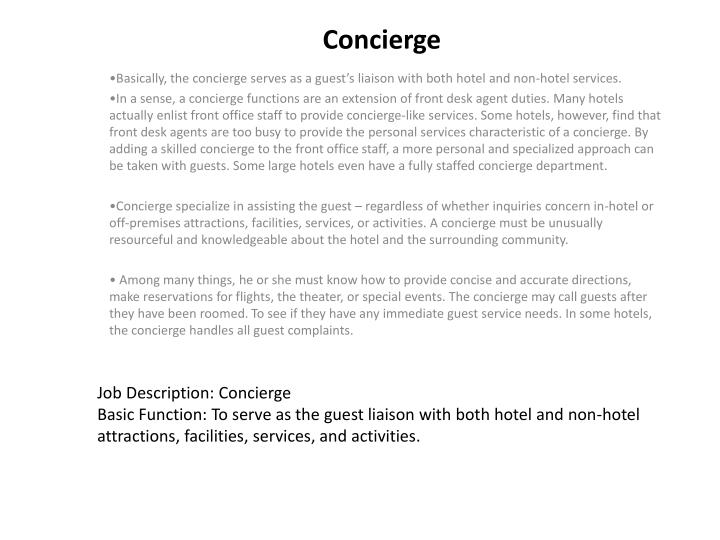 concierge cover letter