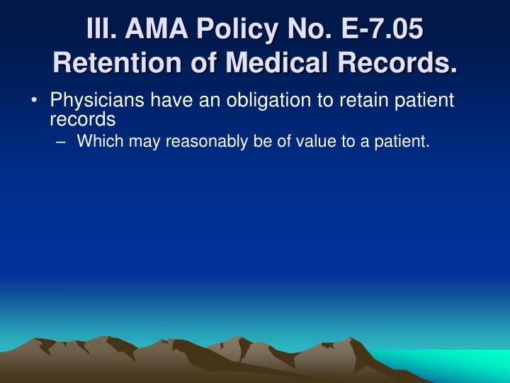PPT Retention of Medical Records Law PowerPoint Presentation ID6668448
