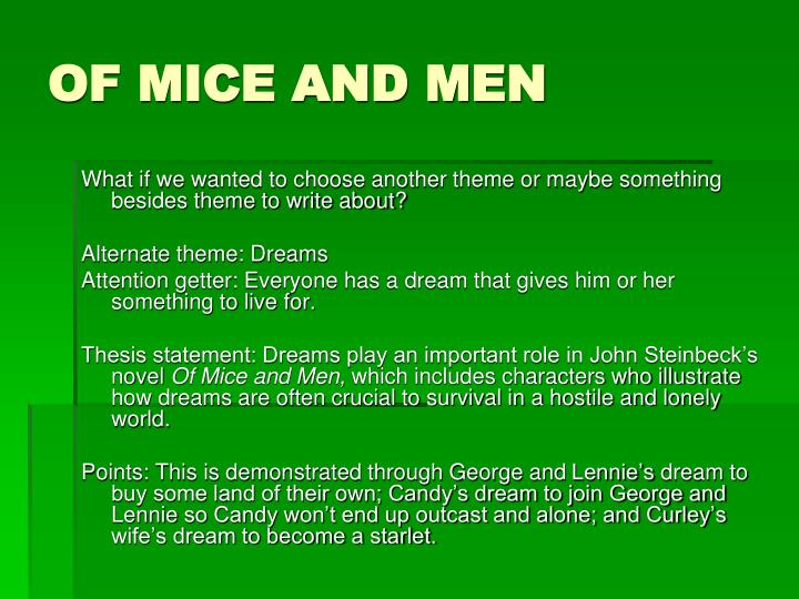 Thesis Statements For Of Mice And Men