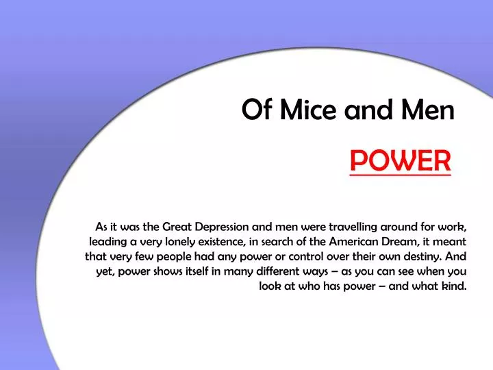 Of Mice And Men Power Essay Writing