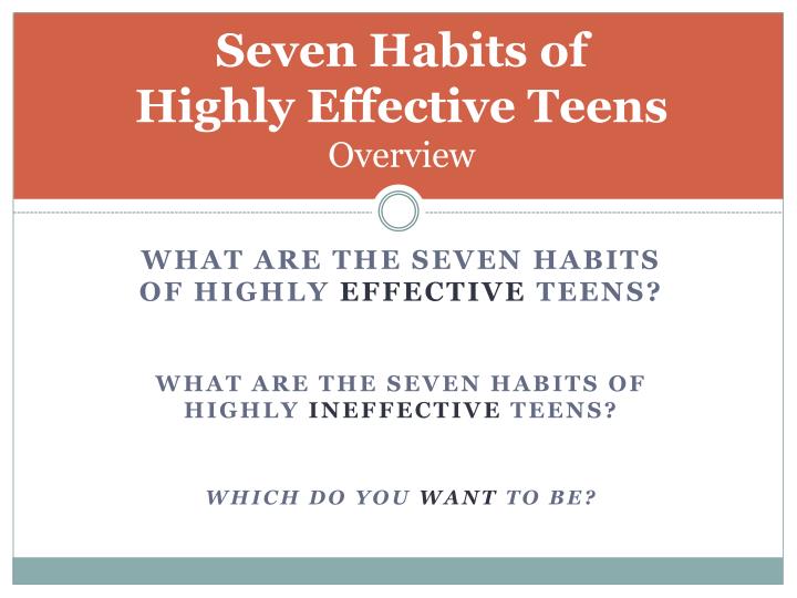 the 7 habits of highly effective teens