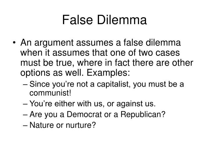 the false dilemma fallacy definition