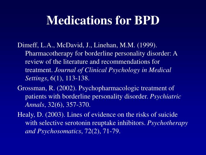 Literature review borderline personality disorder