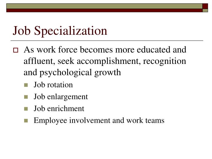 Five alternatives to job specialization