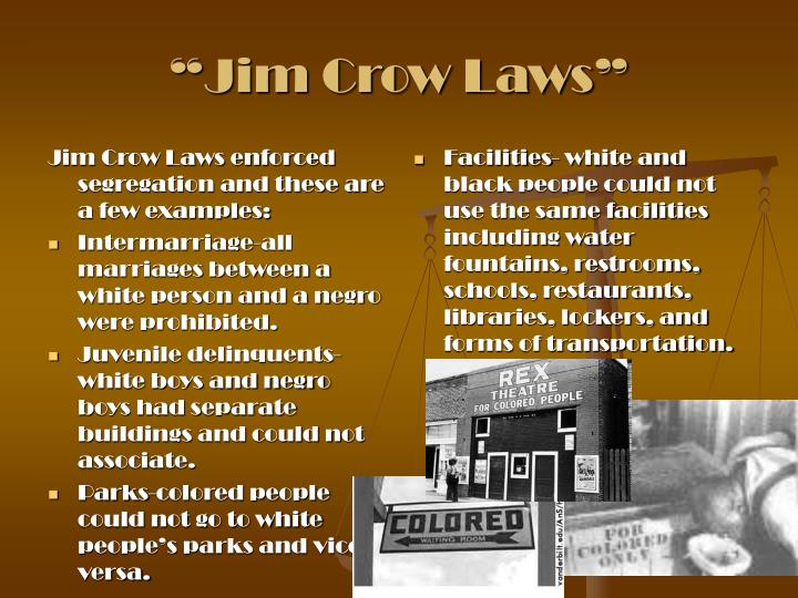 PPT Jim Crow Laws PowerPoint Presentation ID6714307