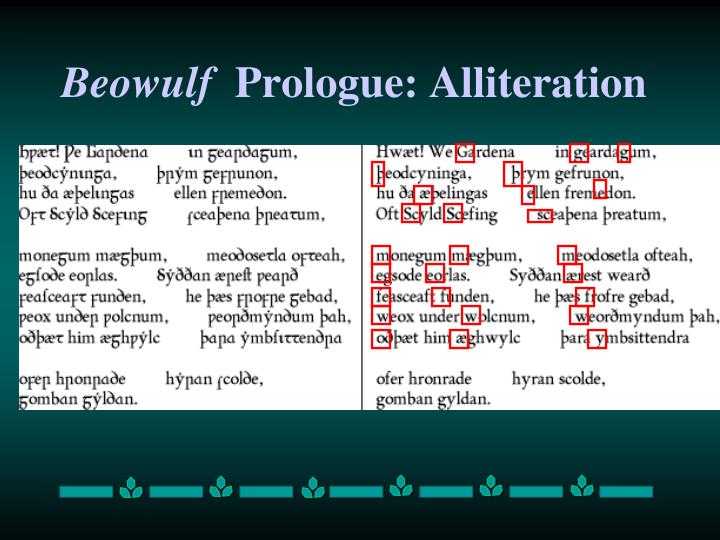 examples of alliteration in beowulf
