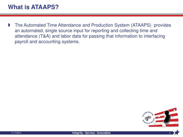 PPT Automated Time Attendance and Production System (ATAAPS) User