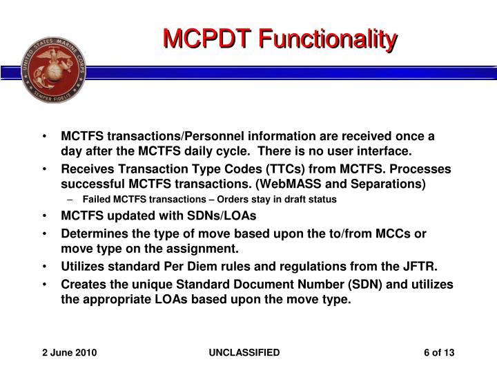 PPT Marine Corps Permanent Duty Travel (MCPDT) PowerPoint