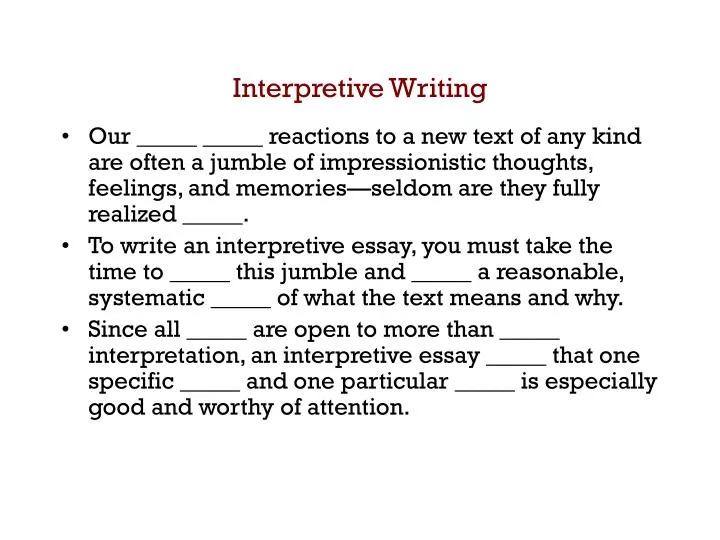 Interpretive essay