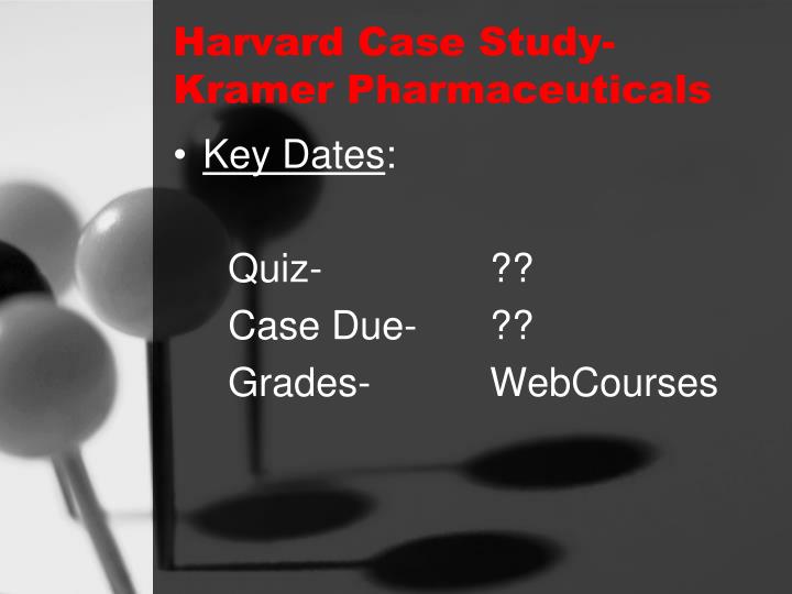 Kramer Pharmaceuticals Case Study Essay examples - Words | Bartleby