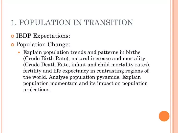 population in transition population in transition