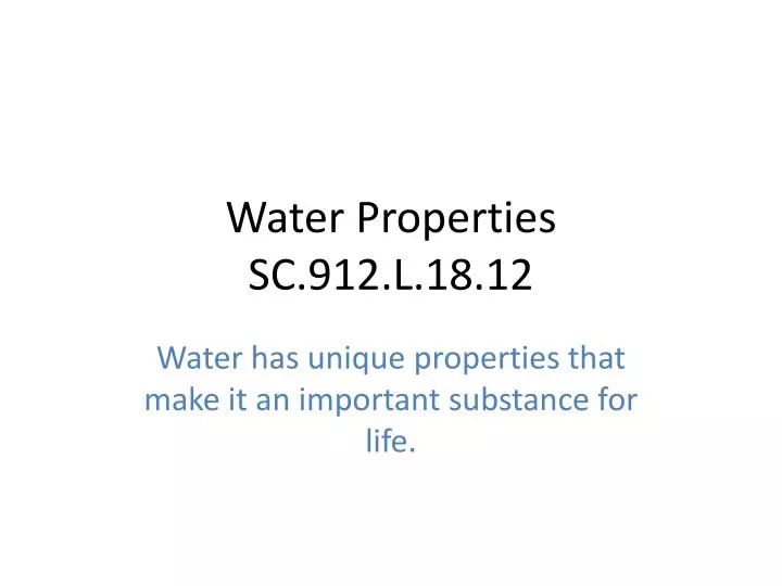 the properties of water essay the properties of water essay