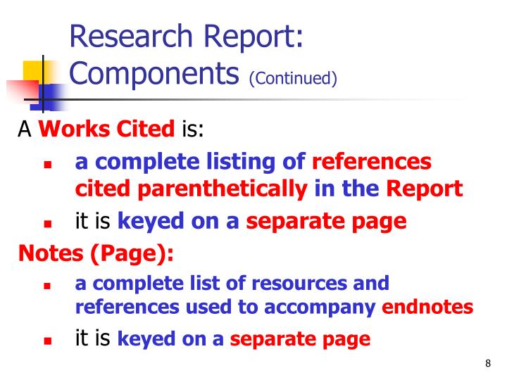 Components of good research report