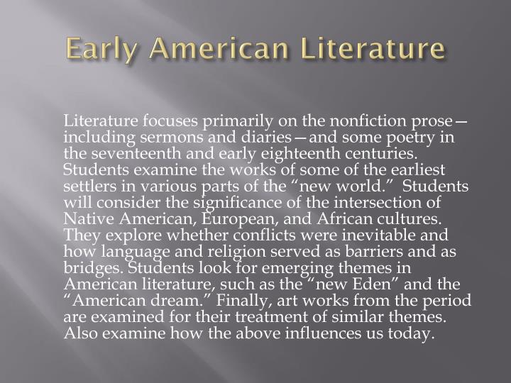 early american literature essays early american literature essays