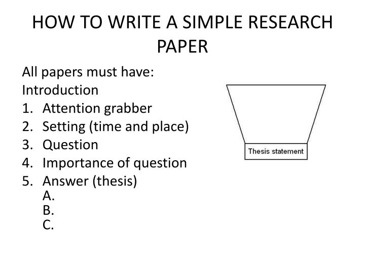 How to write a simple research paper