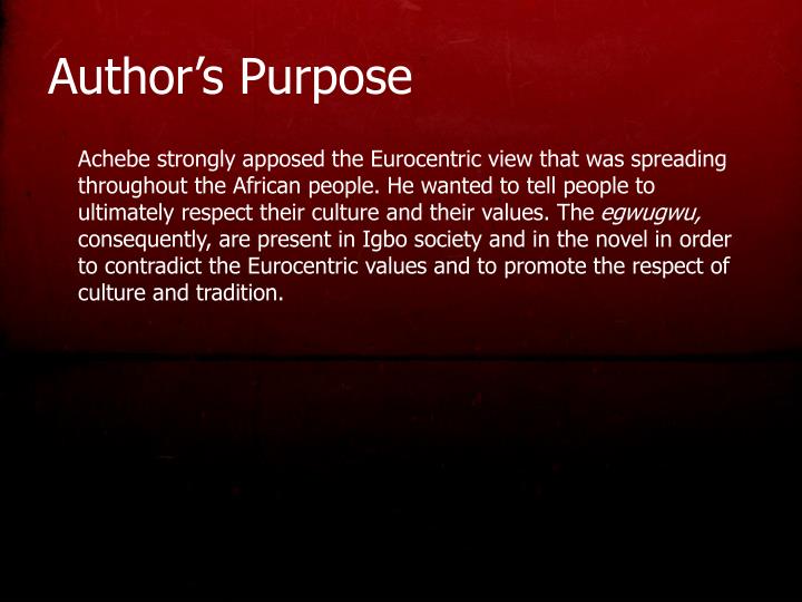 the societal aspects of the ibo cultures egwugwu ceremony in things fall apart by chinua achebe This paper aims at introducing an insight into the nature of cultural conflict as depicted in chinua achebe's things fall apart achebe is interested in showing ibo society in the period of transition when and avoids the temptation to idealize either culture 3 things fall apart: origin. the societal aspects of the ibo cultures egwugwu ceremony in things fall apart by chinua achebe This paper aims at introducing an insight into the nature of cultural conflict as depicted in chinua achebe's things fall apart achebe is interested in showing ibo society in the period of transition when and avoids the temptation to idealize either culture 3 things fall apart: origin.