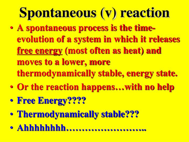 spontaneous and non spontaneous reaction