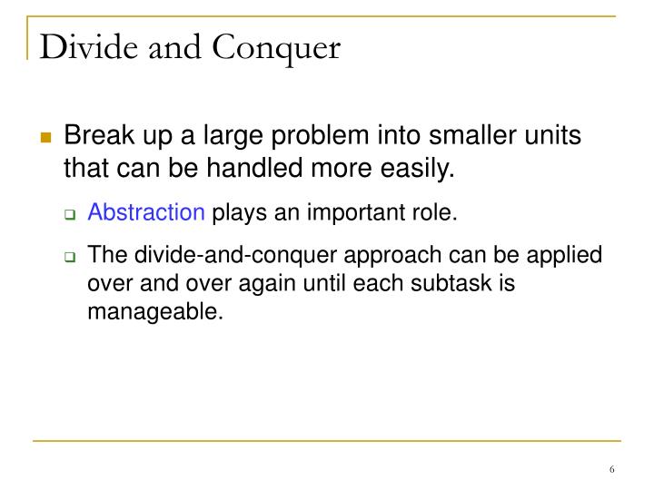 Divide and conquer homework problems