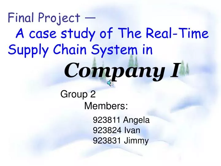 Supply chain case studies ppt