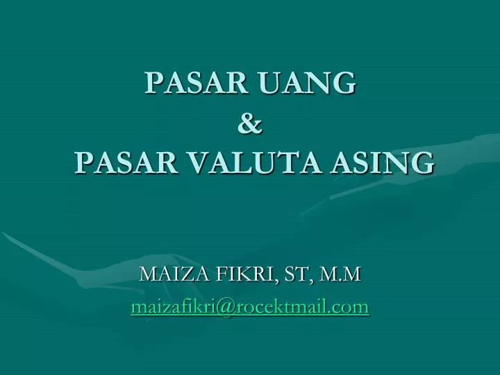 Definisi pasar valuta asing