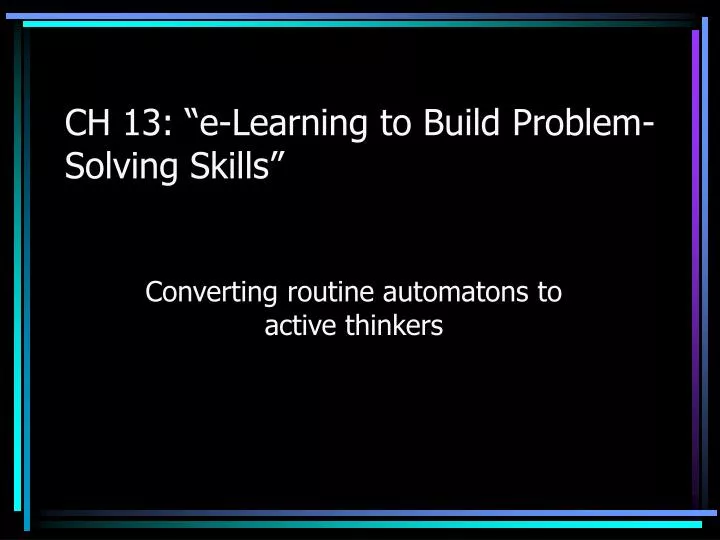 Problem Solving Skills Ppt
