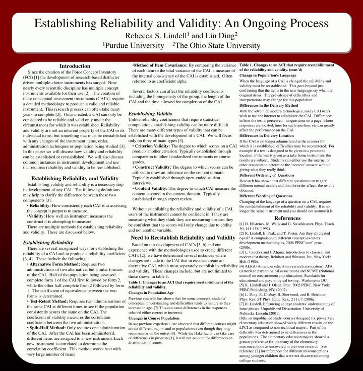 establishing reliability and validity essay establishing reliability and validity essay