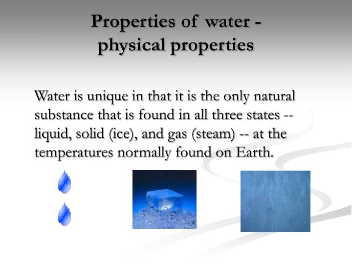 physical properties of water