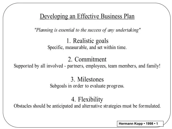 Help developing a business plan