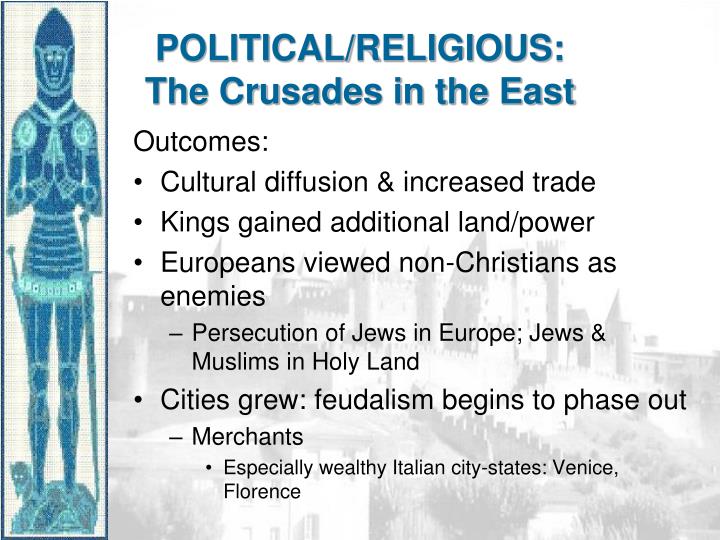 were crusades political religious Best answer: the crusades were staged supposedly to liberate the holy land from the muslim's in the name of christianity economically, they presented an . were crusades political religious Best answer: the crusades were staged supposedly to liberate the holy land from the muslim's in the name of christianity economically, they presented an .