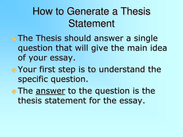 how to develop a thesis statement powerpoint