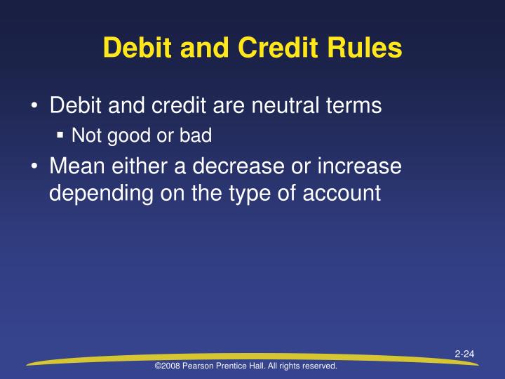 debit credit rules debit credit rules
