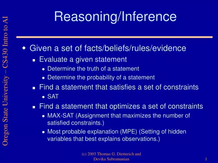 PPT Reasoning/Inference PowerPoint Presentation, free download ID5372641