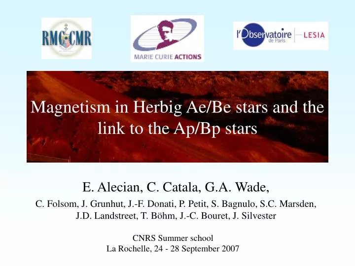 Ppt Magnetism In Herbig Ae Be Stars And The Link To The Ap Bp Stars Powerpoint Presentation Id