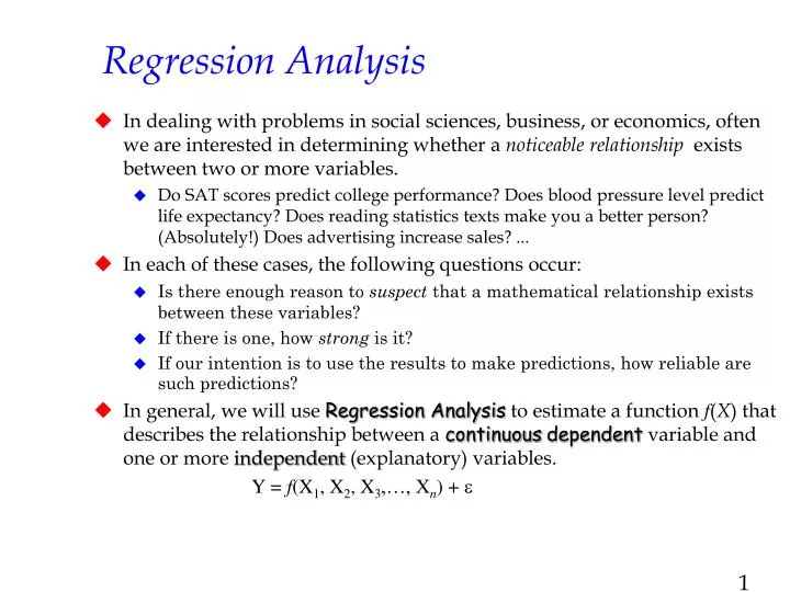 regression analysis definition in research