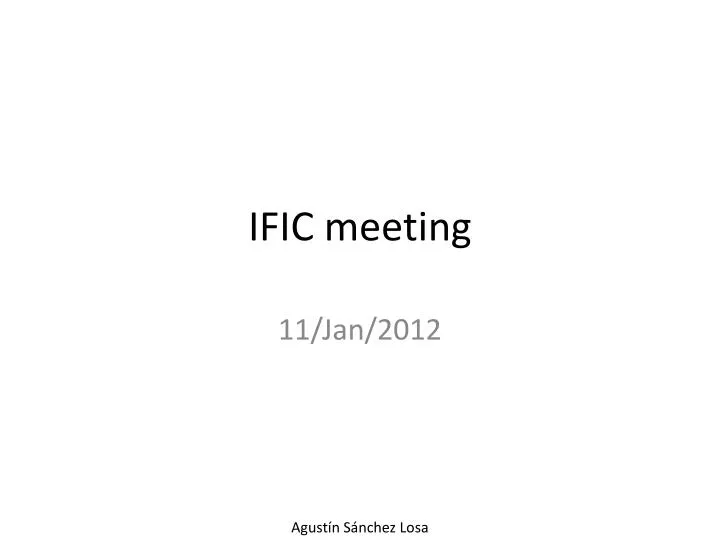 ific meeting n.
